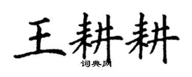 丁謙王耕耕楷書個性簽名怎么寫