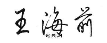 駱恆光王海前行書個性簽名怎么寫