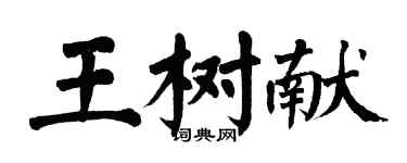 翁闓運王樹獻楷書個性簽名怎么寫