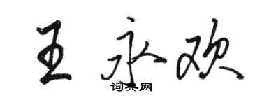 駱恆光王永歡行書個性簽名怎么寫