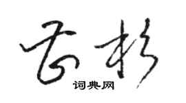 駱恆光曹杉草書個性簽名怎么寫