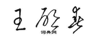 駱恆光王啟春草書個性簽名怎么寫