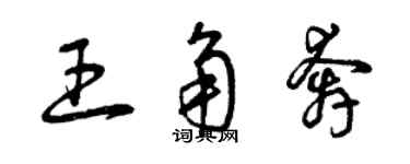 曾慶福王角奔草書個性簽名怎么寫