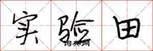 段相林實驗田行書怎么寫