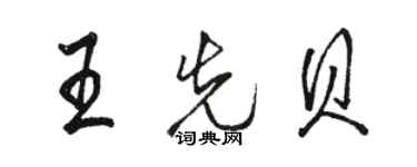 駱恆光王先貝行書個性簽名怎么寫