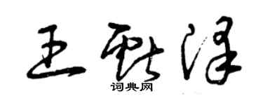 曾慶福王獻澤草書個性簽名怎么寫