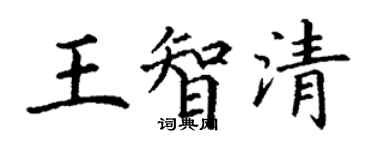 丁謙王智清楷書個性簽名怎么寫