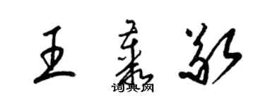 梁錦英王叢敬草書個性簽名怎么寫