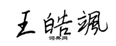 王正良王皓颯行書個性簽名怎么寫