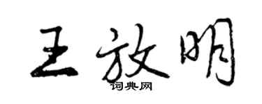 曾慶福王放明行書個性簽名怎么寫
