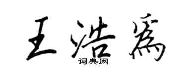 王正良王浩為行書個性簽名怎么寫