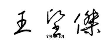 梁錦英王堅傑草書個性簽名怎么寫