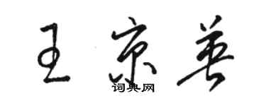 駱恆光王京英草書個性簽名怎么寫