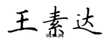 丁謙王素達楷書個性簽名怎么寫