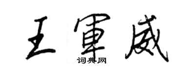 王正良王軍威行書個性簽名怎么寫