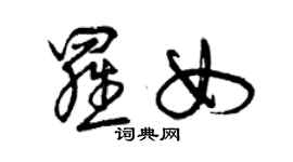 曾慶福羅女草書個性簽名怎么寫