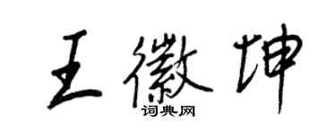 王正良王徽坤行書個性簽名怎么寫