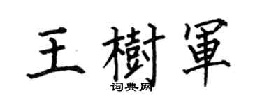 何伯昌王樹軍楷書個性簽名怎么寫