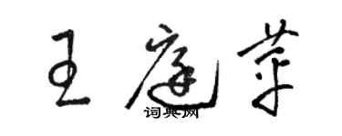 駱恆光王庭苹草書個性簽名怎么寫