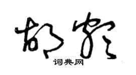 曾慶福胡頗草書個性簽名怎么寫