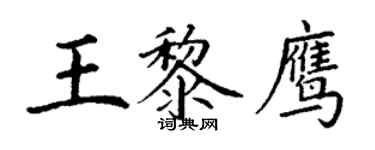 丁謙王黎鷹楷書個性簽名怎么寫