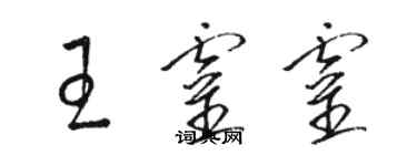 駱恆光王靈靈草書個性簽名怎么寫