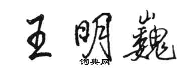 駱恆光王明巍行書個性簽名怎么寫