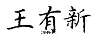 丁謙王有新楷書個性簽名怎么寫