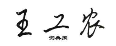 駱恆光王工農行書個性簽名怎么寫