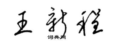 梁錦英王新程草書個性簽名怎么寫