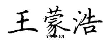 丁謙王蒙浩楷書個性簽名怎么寫