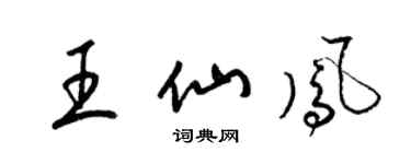 梁錦英王仙鳳草書個性簽名怎么寫