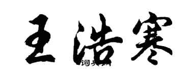 胡問遂王浩寒行書個性簽名怎么寫