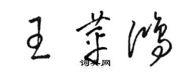 駱恆光王苹鴻草書個性簽名怎么寫