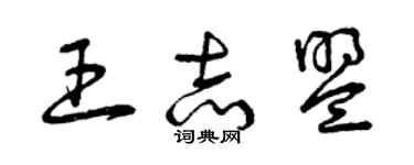 曾慶福王志盟草書個性簽名怎么寫