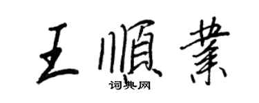 王正良王順業行書個性簽名怎么寫