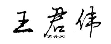 曾慶福王君偉行書個性簽名怎么寫