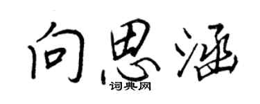 王正良向思涵行書個性簽名怎么寫