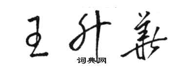 駱恆光王升華草書個性簽名怎么寫