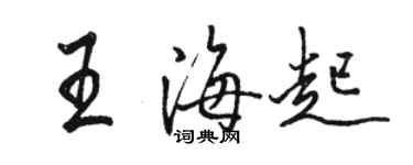 駱恆光王海起行書個性簽名怎么寫