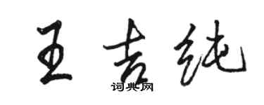 駱恆光王吉純行書個性簽名怎么寫