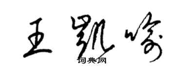 梁錦英王凱喻草書個性簽名怎么寫