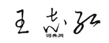 駱恆光王志紅草書個性簽名怎么寫