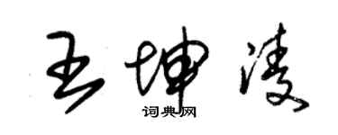 朱錫榮王坤凌草書個性簽名怎么寫