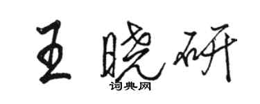 駱恆光王曉研行書個性簽名怎么寫