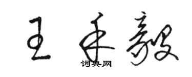 駱恆光王禾毅草書個性簽名怎么寫