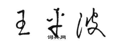 駱恆光王平波草書個性簽名怎么寫