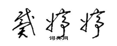 梁錦英戴婷婷草書個性簽名怎么寫