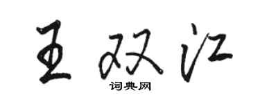 駱恆光王雙江行書個性簽名怎么寫