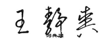 駱恆光王靜爽草書個性簽名怎么寫